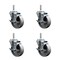 Service Caster 4 Inch Semi Steel Wheel Swivel 34 Inch Threaded Stem Caster Set with Brake SCC SCC-TS20S414-SSS-TLB-34212-4 - alternate 1